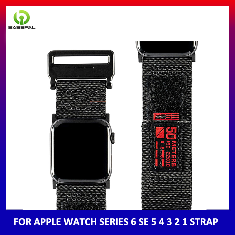 Basspal UAG Thể Thao ni lông chống thấm nước Đồng Hồ Siêu Ban Nhạc 49Mm 8 7 45 41Mm Tương Thích Cho Apple Đồng Hồ 44Mm 40Mm 38Mm 42Mm Cho Tôi Xem Loạt 6 SE 5 4 3 dây đeo