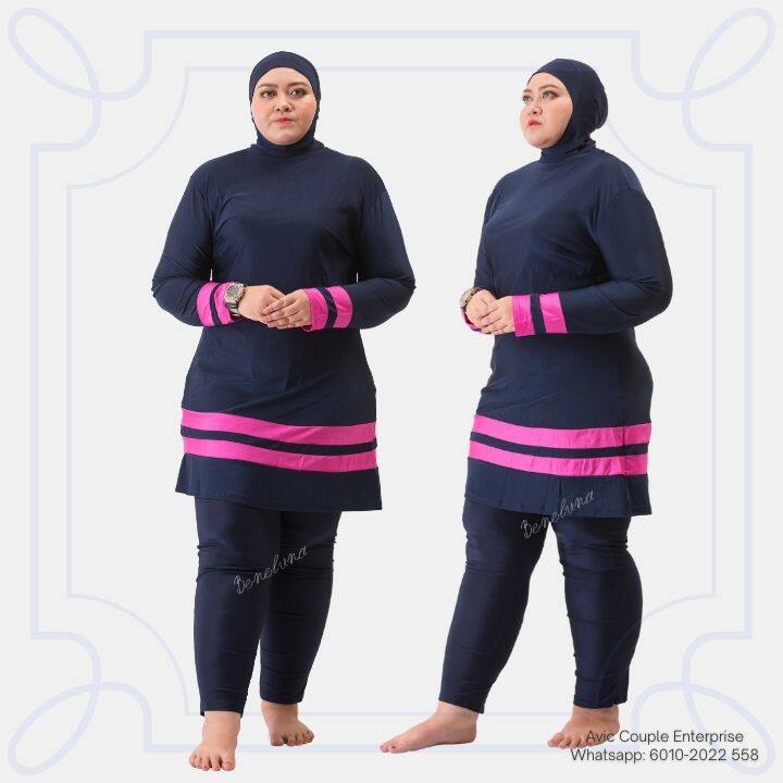 SIZE XL-9XL 60Kg-120kg PLUS SIZE BAJU RENANG MUSLIMAH  SWIMSUIT SWIMWEAR BAJU MANDI HIGH QUALITY READY STOCK H1014