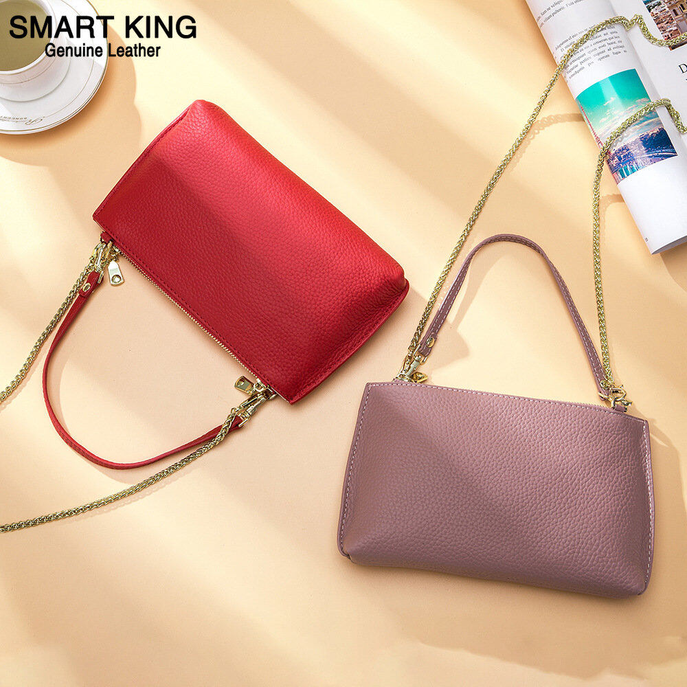 Smart king túi xách nhỏ mới cho nữ ví đựng tiền xu nữ đơn giản thường ngày bằng da thật túi chìa khóa đa năng ví ngắn