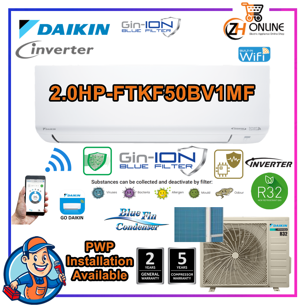 aircond daikin 2hp inverter