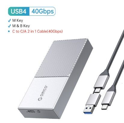 ORICO Hộp Đựng SSD LSDT M2 40Gbps NVME Bao Vây M.2 Sang USB Type C 4.0 Bộ Chuyển Đổi SSD Cho NVME PC