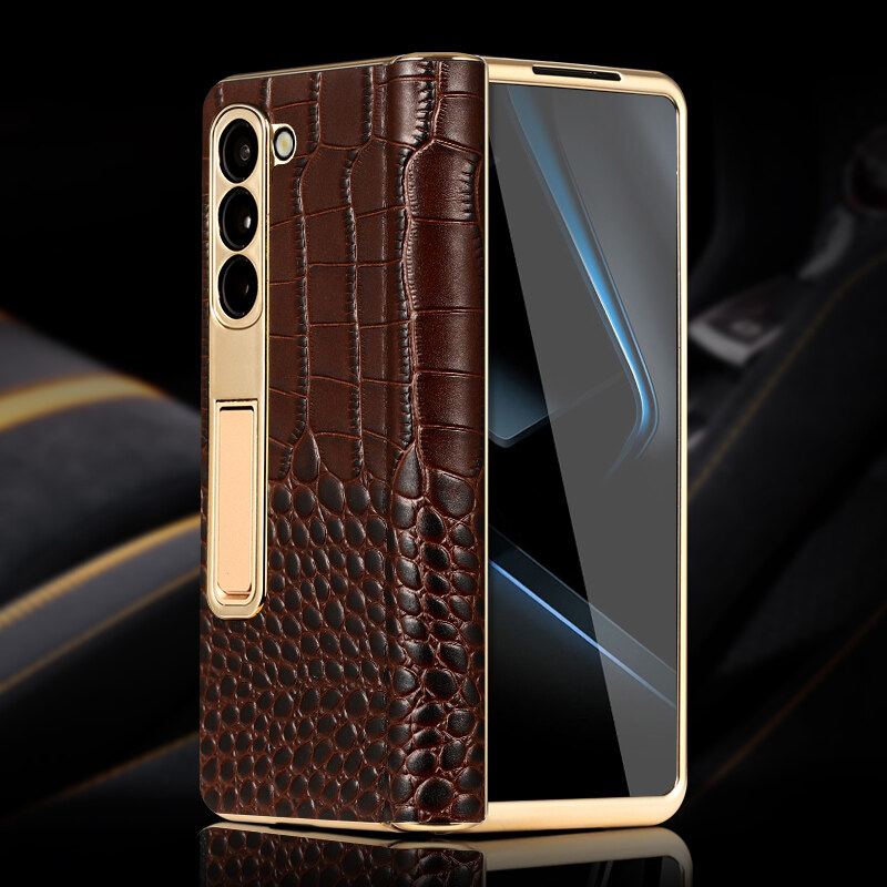 Ốp điện thoại nắp gập da thật langsidi cho Samsung Galaxy Z Fold 7 6 5 4 3 Fold7 Fold5 Zfold6 Fold6 