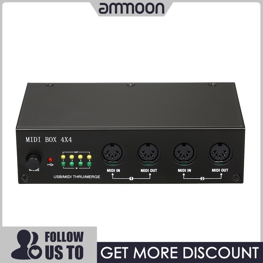 [ammoon]quà bí mật Giao diện MIDI USB Hifing um4x4 4 trong/4 ra 64 kênh Midi 4i/4O + Hợp nhất hộp Midi 2i4o 4x4