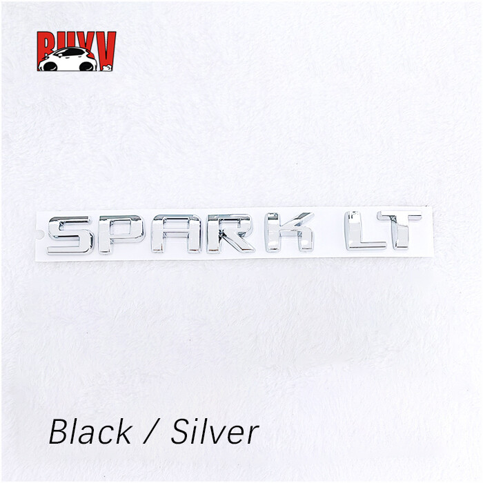 Buyv Đen/xe ô tô màu bạc logo Spark LT Logo biểu tượng 3D nhãn dán nhựa đề can phụ kiện trang trí cho Chevrolet Spark