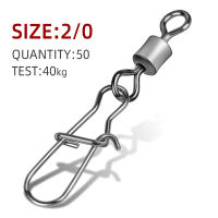 BEARKING 50PCS Pike Fish Hook Lure Fishing Accessories Connector Pin Bearing Rolling Swivel Stainless Steel Snap Swivels Tackle