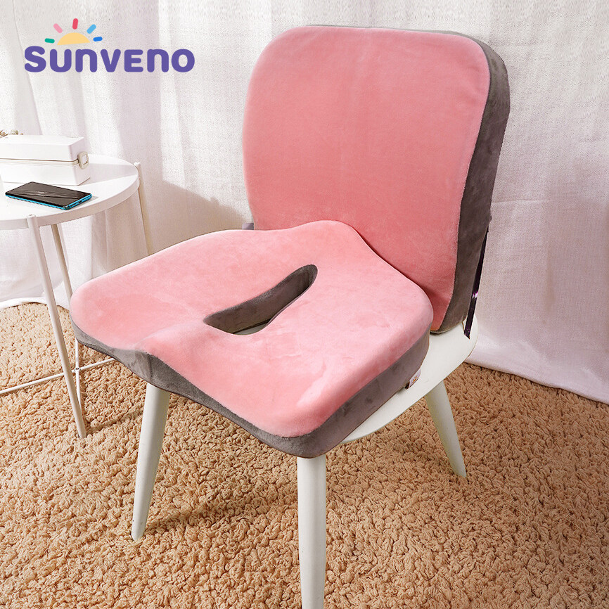 Sunveno Pregnant Woman Seat Cushion Pillow for Office Chair Memory Foam Pad Pregnancy Pillows Pain Relief Sit Longer Feel Better ราคา 998 บาท*ส่งฟรี