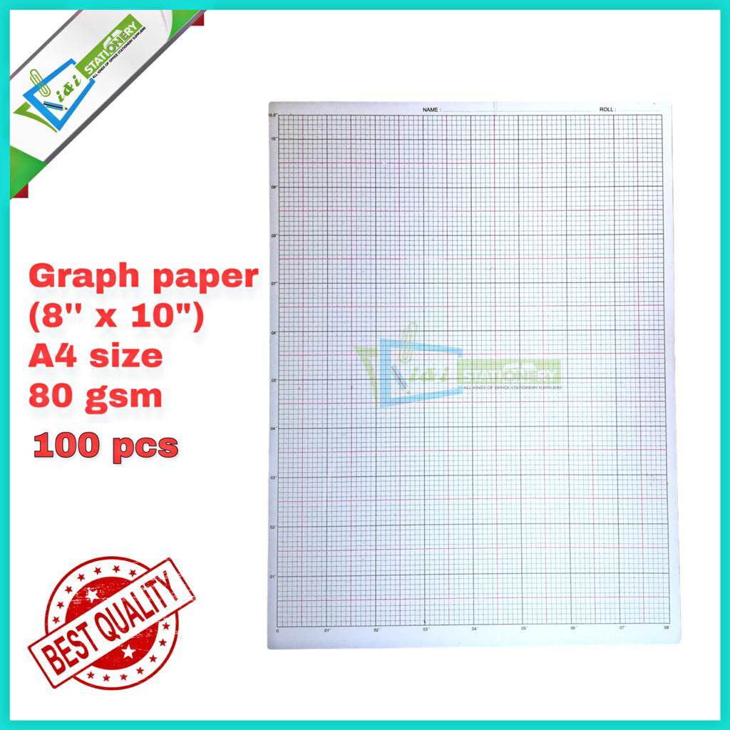 Graph Paper (8'' X 10'') A4 Size - 80Gsm Paper 25Pcs Or 50Pcs Or 100Pcs