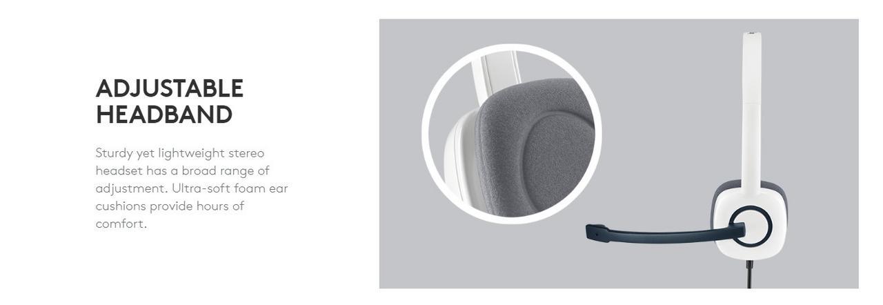 Logitech H150 Stereo Headset with Noise Cancellation Microphone Dual 3.5mm Plug - White 14 1156d81b7d2f963e2d696872533225b3