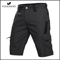 FUGUINIAO Camouflage Cargo Shorts Mens Summer Quick Drying Multiple Pockets Military Pants Outdoor Hiking Fishing Male Jogger