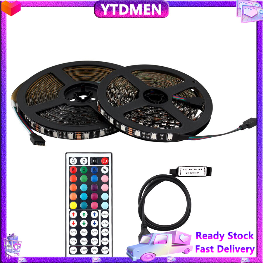 Ytdmen DC 5V SMD 5050 dải đèn LED USB với 44 KEY điều khiển từ xa không thấm nước RGB đèn LED 60 LED/m Đèn LED Băng đèn nền TV Ribbon ánh sáng cho trang trí nội thất