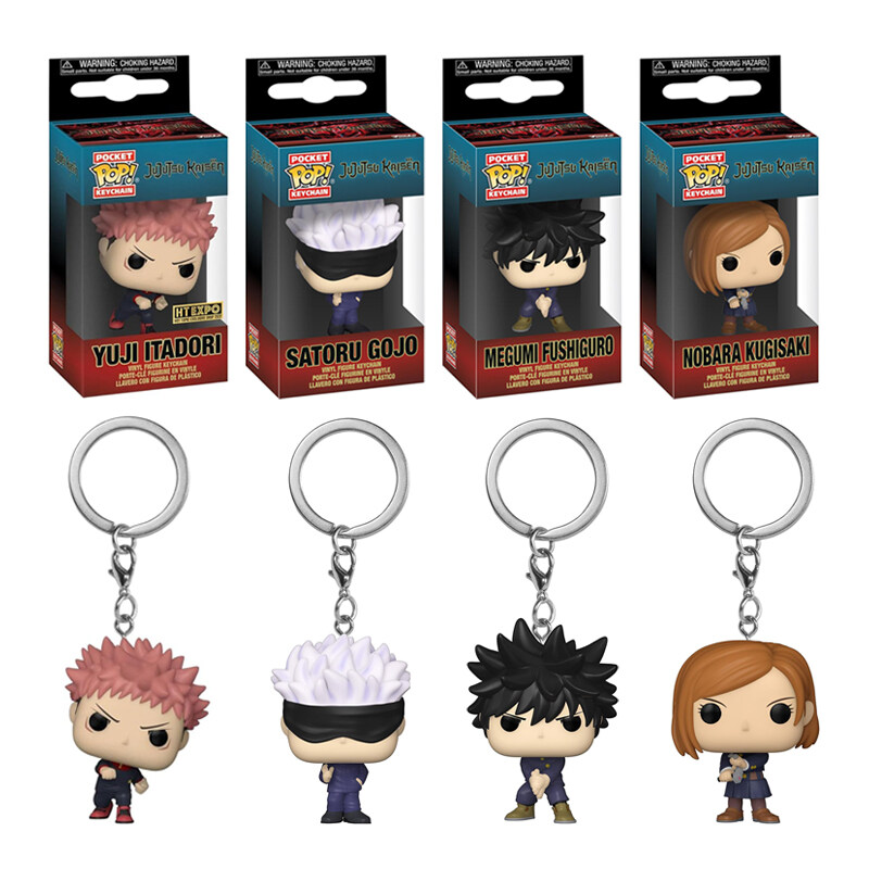 Funko Pop hình jujutsu kaisen đồ treo móc khóa itadori yuji satoru gojo fushiguro Megumi kugisaki nobara trang trí mô hình búp bê