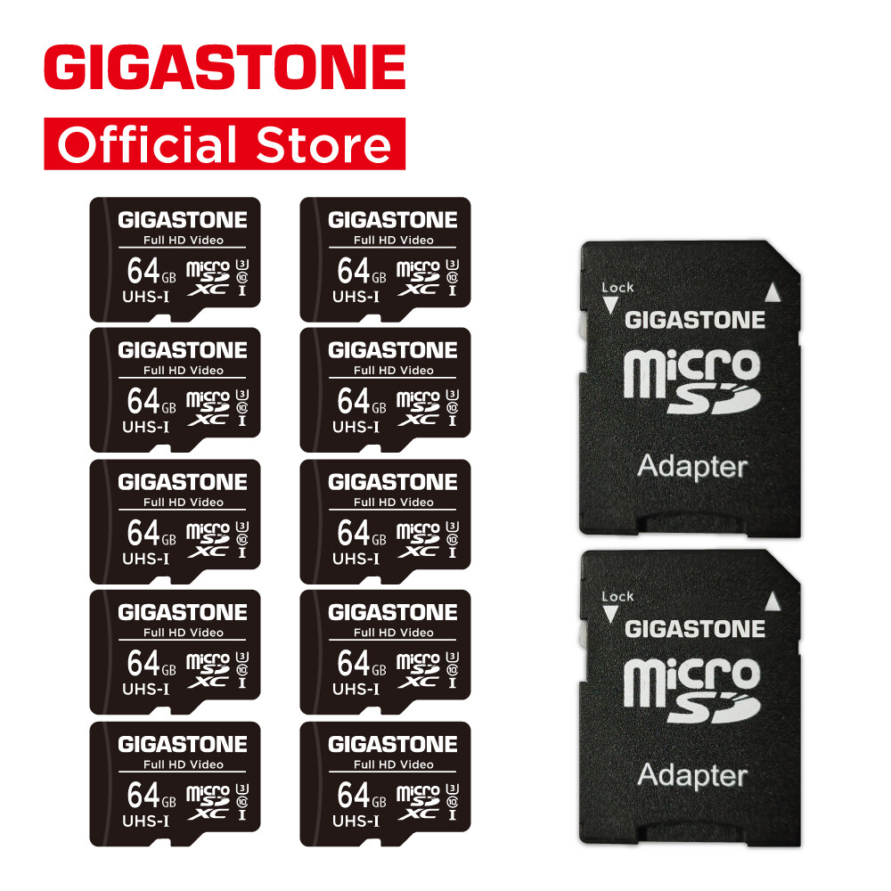 การ์ด SD ขนาดเล็ก8GB GIGASTONE วิดีโอ FHD กล้องวงจรปิดตรวจตราแคมกล้องแอคชั่นแคมเมราโดรนมืออาชีพ80MB/S Micro SDHC คลาส10 - ยี่ห้อ GIGASTONE ราคา 240 บาท*ส่งฟรี