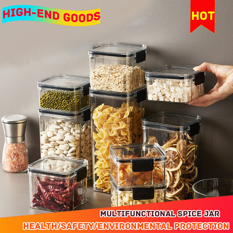 Gambar ?100% Quality Assurance? Kitchen Sealed Tank Light Luxury Food Transparent Storage Storage Tank Grain Storage Sealed Tank Snack Grain Tank