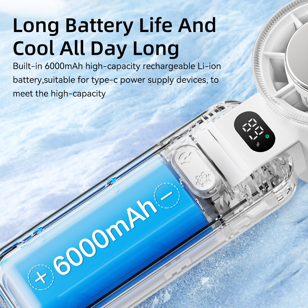 Portable Foldable Handheld Fan 5 Speed Rechargeable Cooling Fan_voghion.com