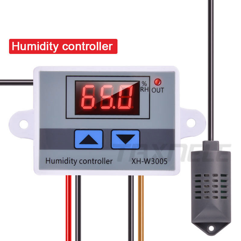 Source Humidistat Hygrometer Humidity Control Switch regulator with Humidity  sensor 12V 24V 220V Digital Humidity Controller XH-W3005 on m.