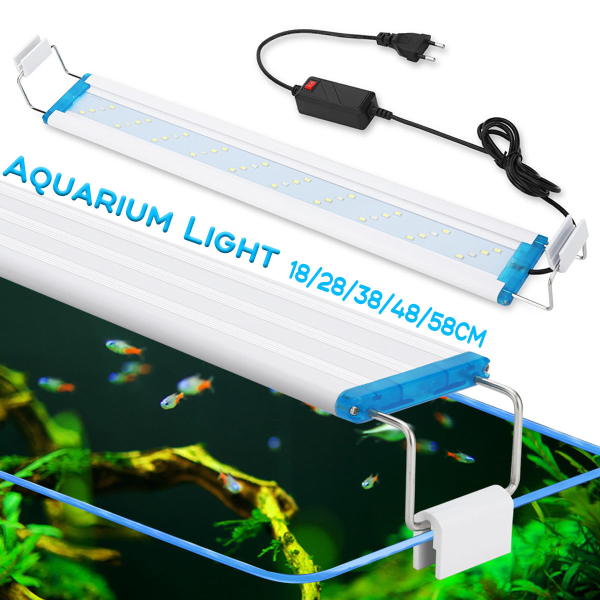 Đèn LED Bể Cá Siêu Mỏng Ing Đèn Thực Vật Thủy Sinh, Đèn Kẹp Không Thấm Nước Trên Bể Cá 90-260V (48CM) 4