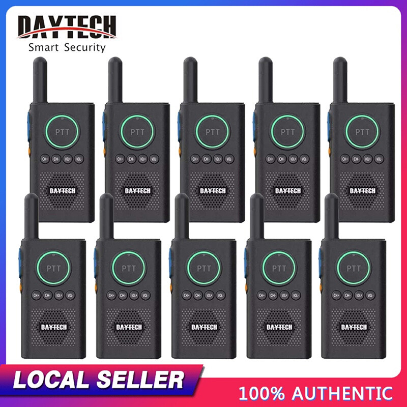DAYTECH Portable Mini Walkie Talkie For Worker/Security Hand Free Easy to Use 5KM Long Range Walkietalkie With Earphone 16 Channel VOX PTT UHF 400-470MHZ Wireless 2 Way Radio For Home/Office/Camping/Hiking/Vacation//Kids/Elderly/Adult WT08