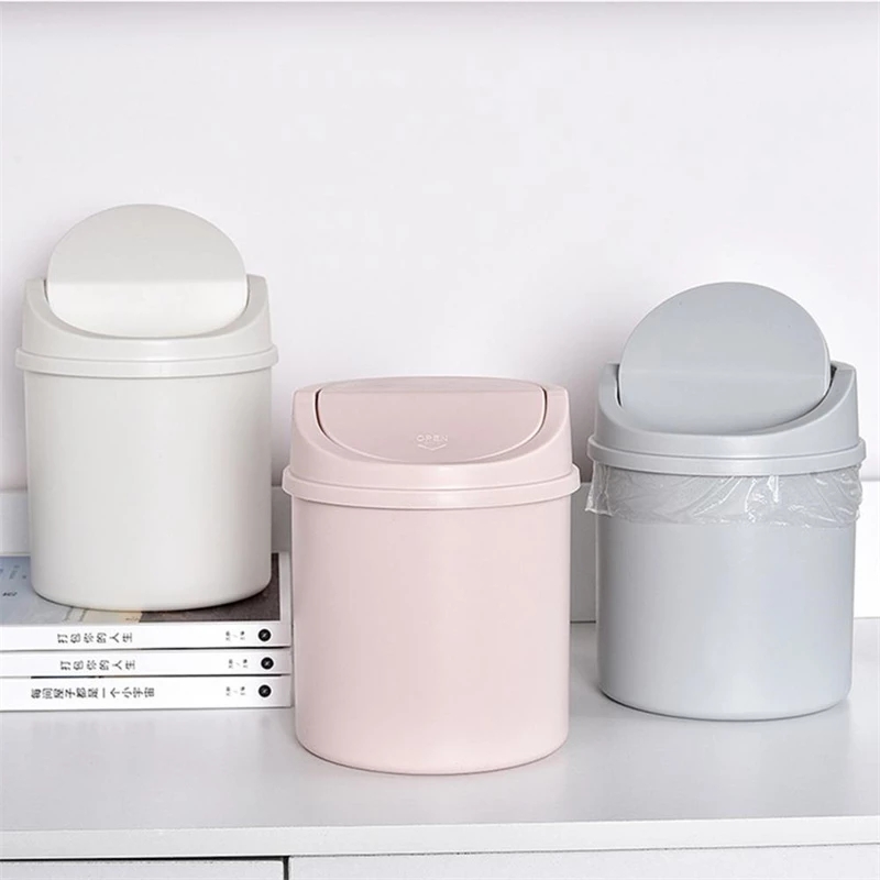 Thùng rác mini để bàn thùng rác nhỏ có nắp thùng rác phòng ngủ thùng rác hộp đựng đồ dọn dẹp không gian làm việc thùng rác để bàn gia đình