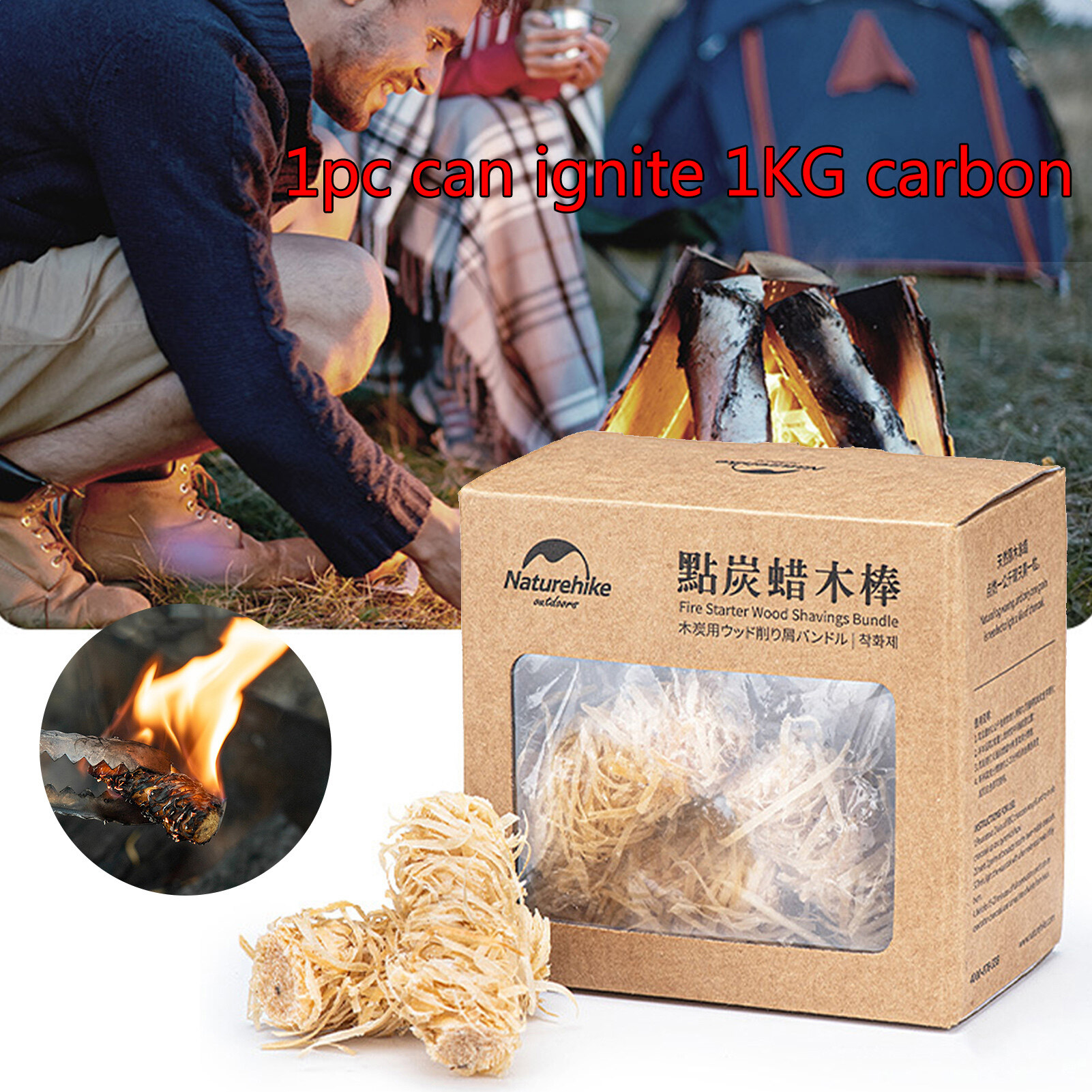 Que đánh lửa sáp gỗ bbq que đánh lửa nhiên liệu đánh lửa thịt nướng thân thiện với môi trường tạo lửa và nướng ngoài trời