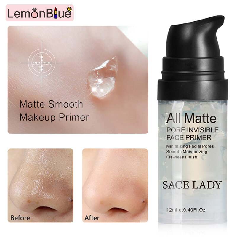 Gambar 12ml Matte Makeup Primer Face Base Primer Smooth Fine Lines Pore Invisible Facial Foundation Oil control Gel Cosmetic