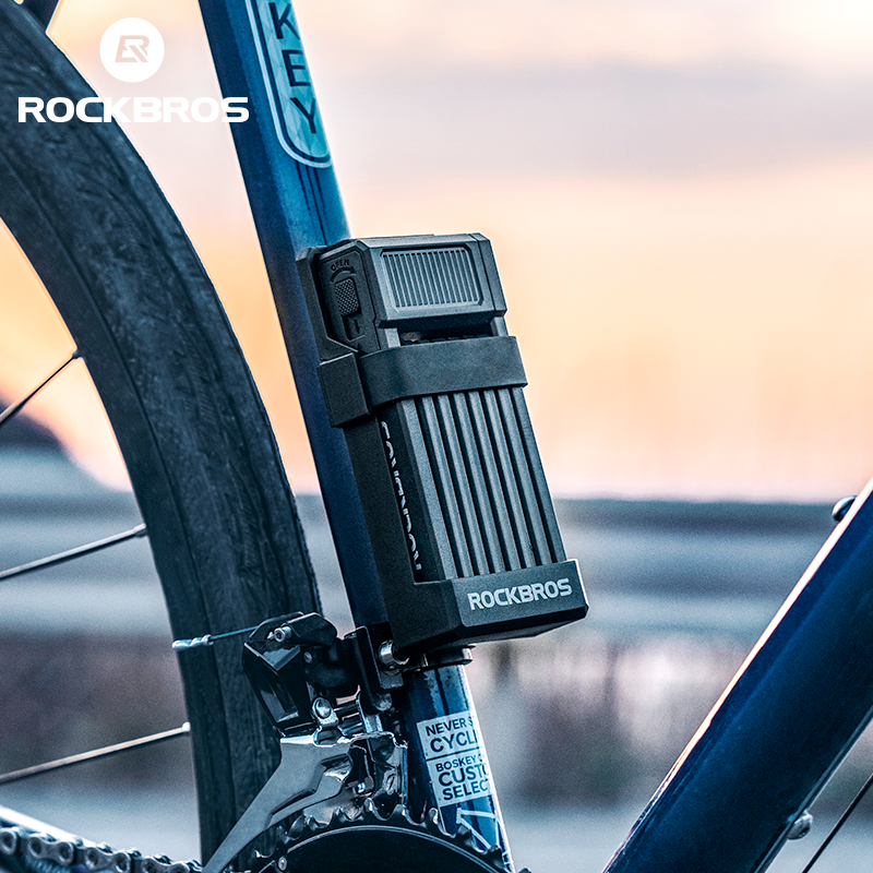 Rockbros gấp khóa xe đạp không thấm nước đi xe đạp cơ động khóa chống trộm chống gỉ mở rộng Khóa cơ thể khoá xe mô tô Phụ Kiện Xe Đạp