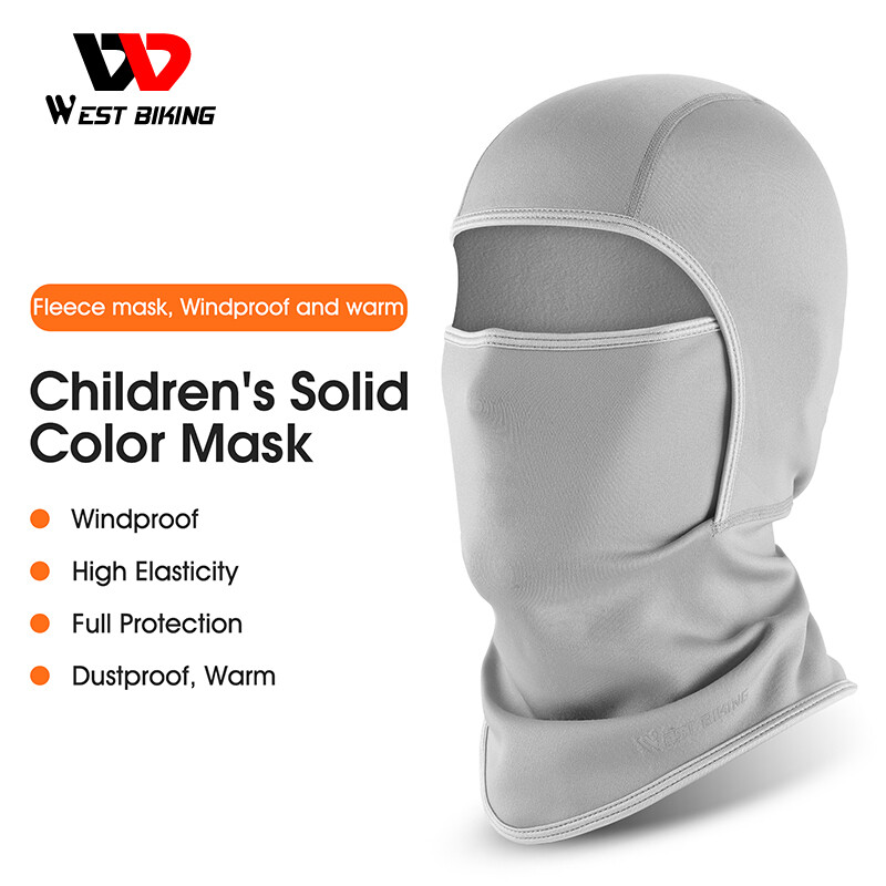 WEST BIKING Children's Cap Headwear Windproof Solid Color Mask UV Sun Protection Cycling Headgear Balaclava Hat Bike Scarf Warm Breathable Outdoor Face Cover ราคา 173 บาท*ส่งฟรี