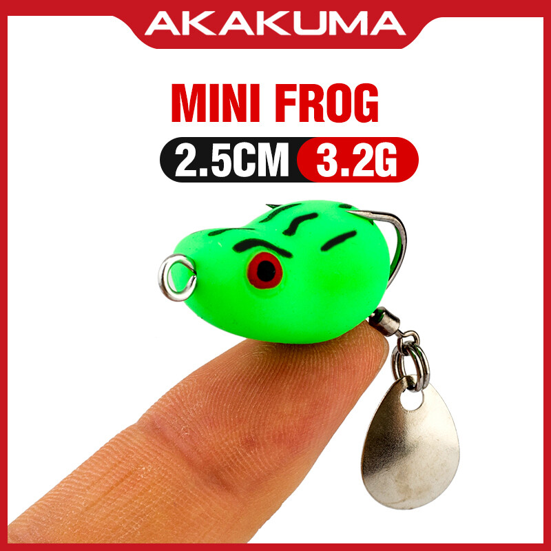 2.5cm/3.2g 1 con ếch mềm mini mồi câu cá móc kép mồi nhân tạo nhựa mềm mồi 11 màu trên mặt nước cá đuối ếch