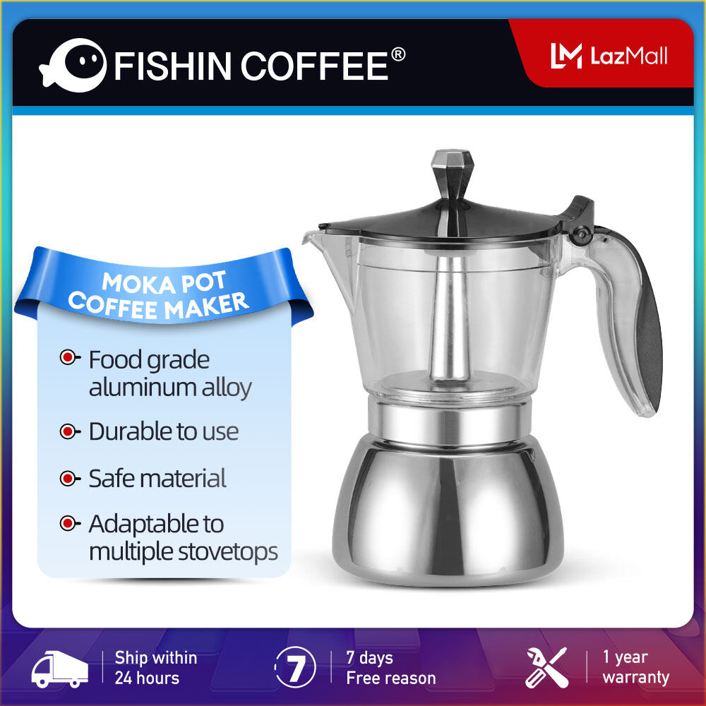 Fishin cà phê ấm moka Máy pha cà phê Máy pha cà phê Expresso Ấm đun nước Hướng dẫn sử dụng cà phê làm F237