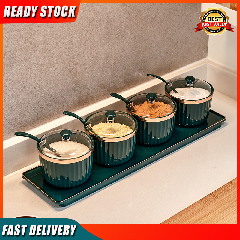 Gambar ?? Ready Stock?? Light Luxury Seasoning Box Household Kitchen Seasoning Jar Seasoning Box