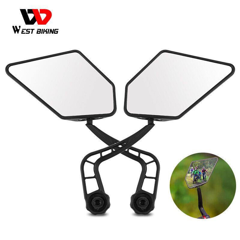 WEST BIKING 2 Chiếc Gương Chiếu Hậu Xe Đạp, Tay Lái Xe Đạp Xoay 360 Độ Có Thể Điều Chỉnh Gương Chiếu Hậu Xe Đạp Đường An Toàn Công Cụ