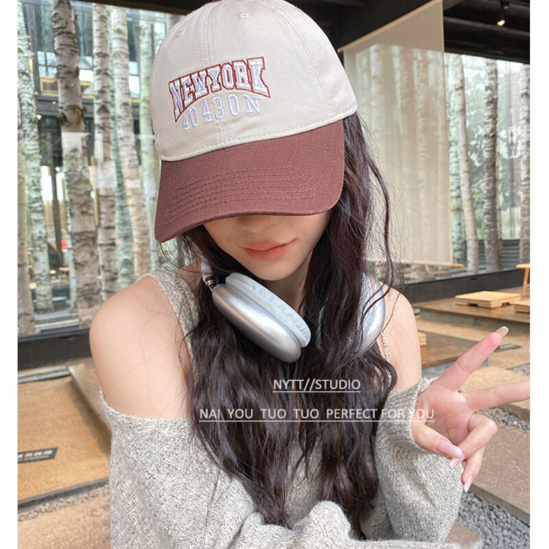 Mũ mũ bóng chày thể thao thường ngày cho nữ mũ bóng chày cho nam tương phản màu hàn quốc
