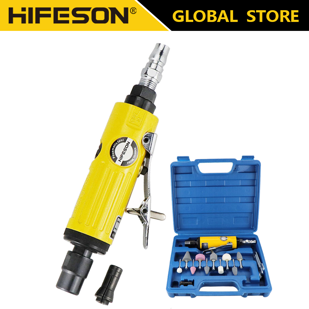 Hifeson máy mài khuôn bằng khí nén 1/4 "máy mài khuôn bằng khí máy mài dụng cụ khắc máy đánh bóng bộ dụng cụ khí nén máy khắc máy đánh bóng cầm tay mini 3706/3707 dụng cụ đánh bóng ô tô chuyên nghiệp 90psi