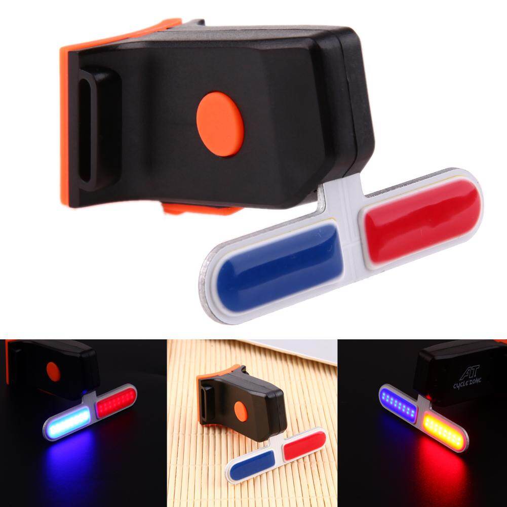Bike Light Police LED Red Blue Taillight USB Rechargeable Bicycle