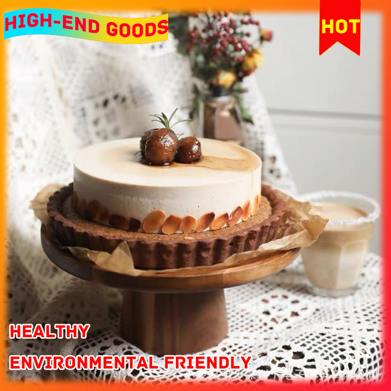 Gambar With Solid Wooden Fruit Plate Pastry Heart Sushi Tall Cake Plate Wooden Tray Plate