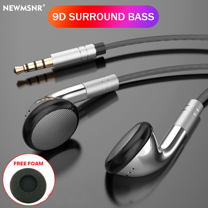 Newmsnr 9D Surround Bass In Ear Earphones HD Microphone Call Earphone No