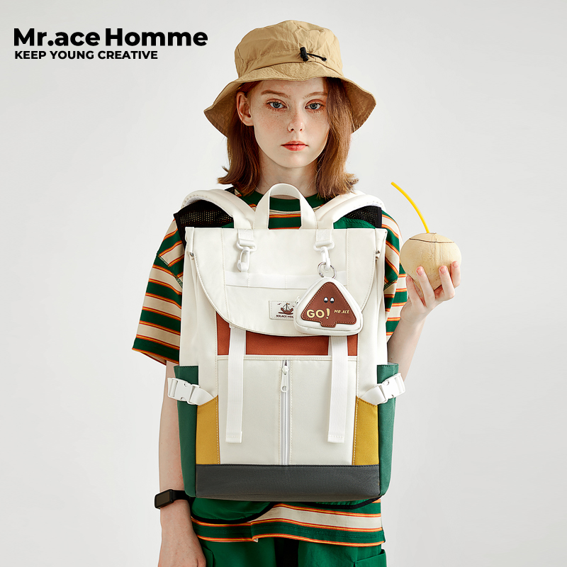Mrace Nautical Series Portable Travel Schoolbag Girls College Students Backpack Niche Computer Backpack ราคา 1,290 บาท*ส่งฟรี