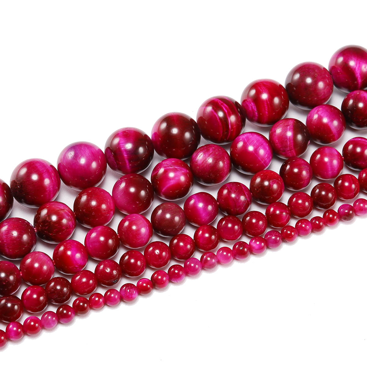 St.kunkka 1Strand/Lot 4-12mm AAA Natural Stone Rose Tiger Eye Agat Stone Round Loose Spacer Beads Necklace for DIY Jewelry Making Findings ราคา 96 บาท*ส่งฟรี