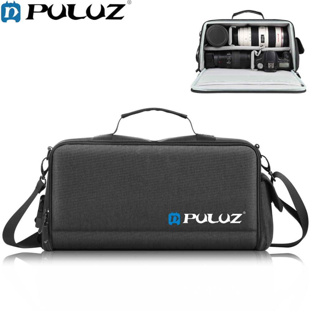 Puluz túi đeo máy ảnh pu5016b túi đựng máy ảnh chống sốc túi đeo vai sức chứa lớn cho máy ảnh dslr/ slr/ mirrorless túi đựng máy ảnh có thể gập lại với ngăn chia có thể tháo rời