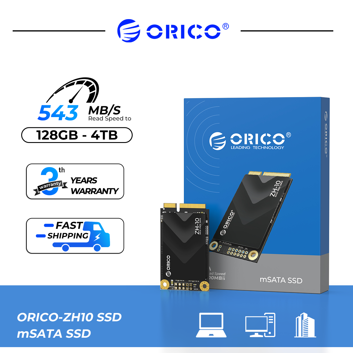 ORICO mSATA SSD 128GB 256GB 512GB 1TB 2TB SATA trong trạng thái rắn ổ cứng 5gbps 3D NAND SSD cho máy tính để bàn máy tính xách tay