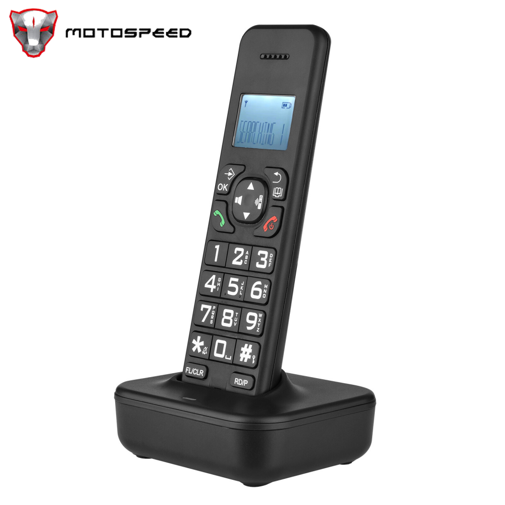 MOTOSPEEDCordless Phone with Answering Machine Caller ID/Call Waiting 1.6 inch Backlight LCD 3 Lines Screen Display Rechargeable Batteries Support 16 Languages for Office Home Conference ราคา 848 บาท*ส่งฟรี