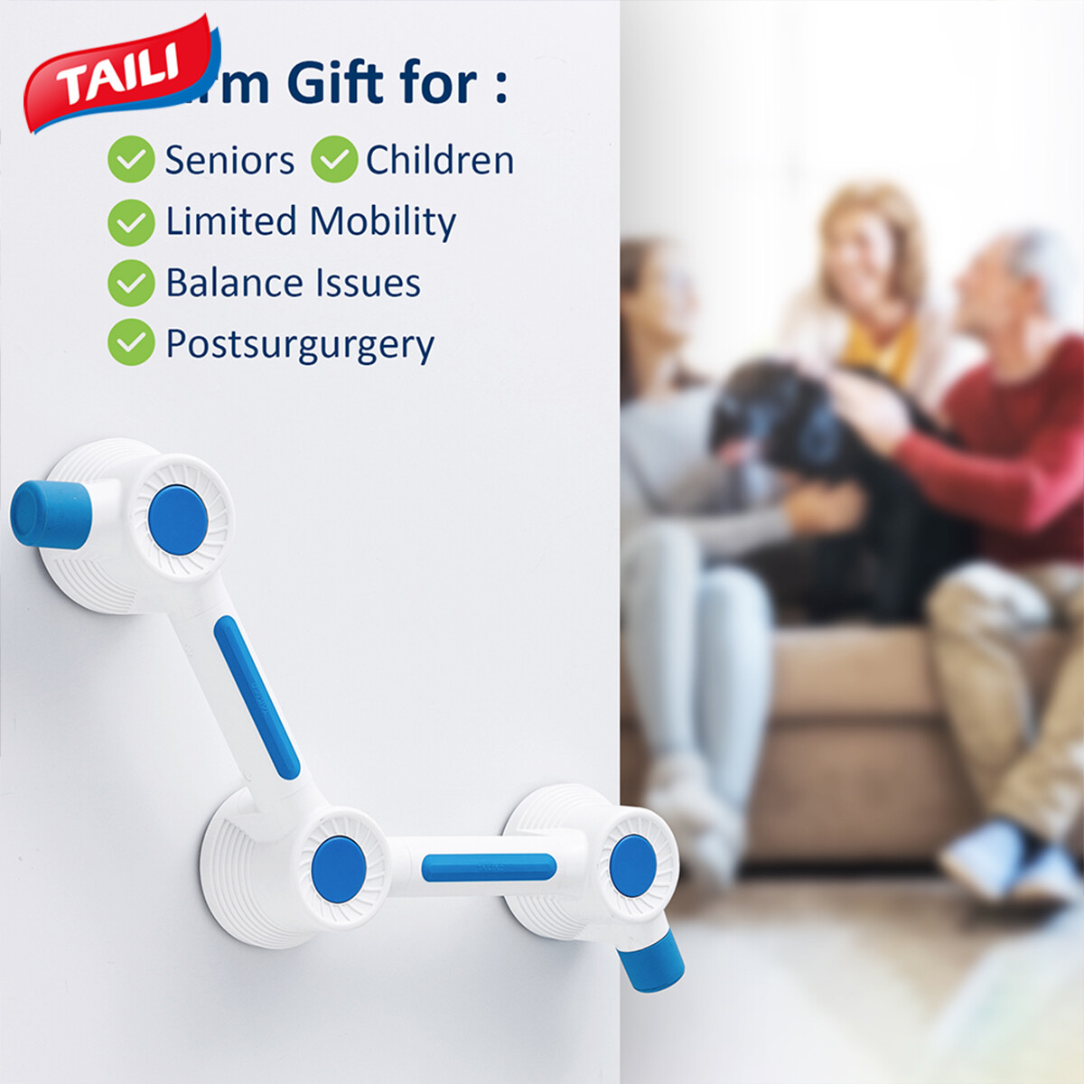 TAILI Shower Grab Bars, L-Shaped Grab Bars for Showers and Bathtubs Shower Grab Bars for Seniors, Toilet Grab Bar for Elderly, Drill Free Non Removable, Bathroom Grab Bar Heavy Duty ราคา 419 บาท*ส่งฟรี