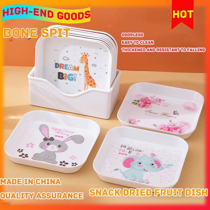 Gambar Spit Bone Dish Dining Table Garbage Dish Residue Spit Shell Dish Plastic Drop resistant Small Plate Dried Fruit Dish Home Bone Dish