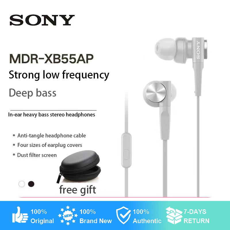 Tai nghe nhét tai sony mdr-xb55ap extra bass cho điện thoại thông minh