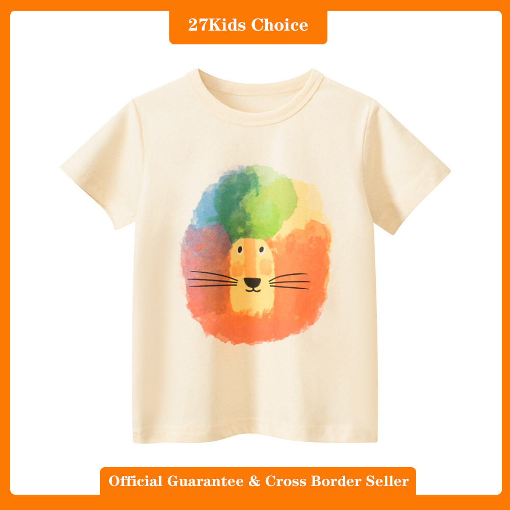 27Kids Choice Cross border children's clothing for babies Children's cartoon short sleeved T-shirt Baby clothes ราคา 175 บาท*ส่งฟรี