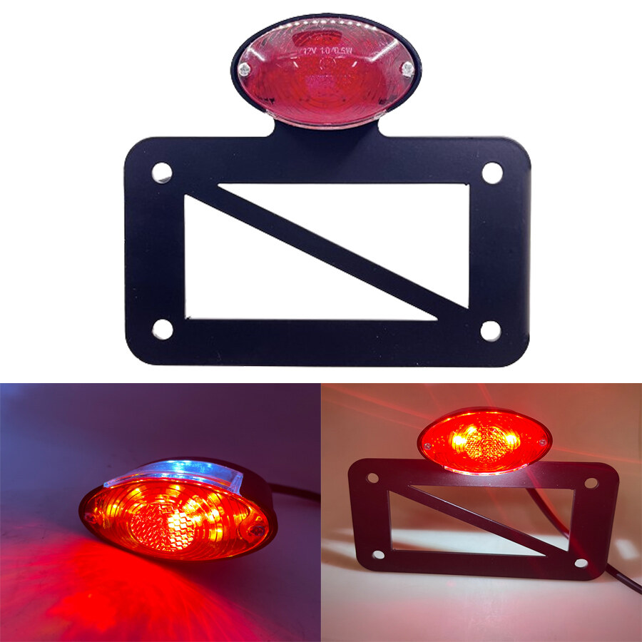 1 Set Universal Left Side Mount Motorcycle LED License Plate Brake Light With Number Bracket Holder For Honda Harley Yamaha