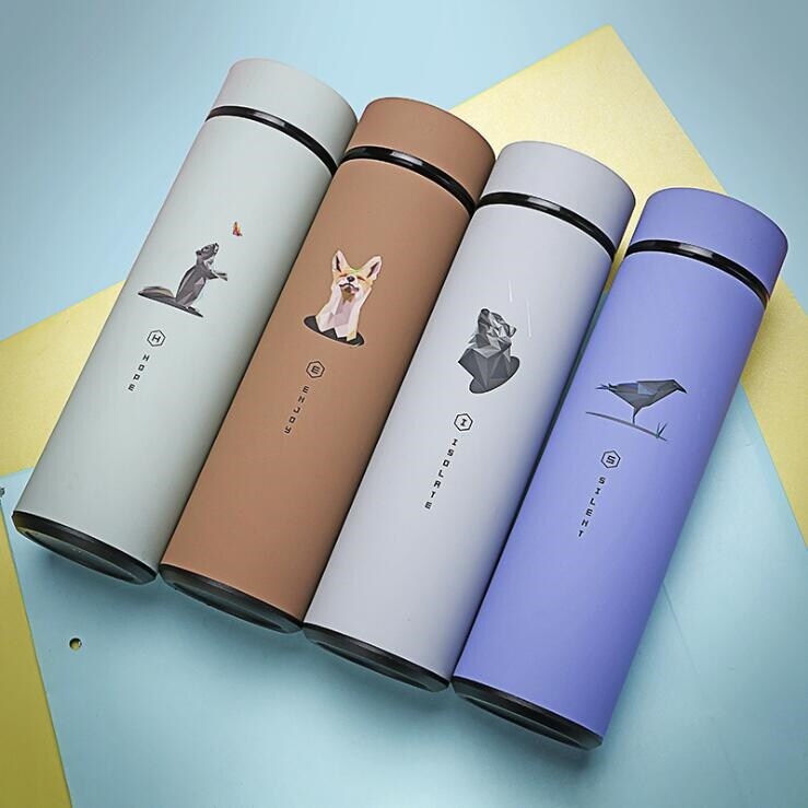 Gambar ZORRI 500ML Thermos Double Wall Stainless Steel Vacuum Flasks Thermos Cup Coffee Tea Milk Travel Mug Thermo Bottle Thermcup