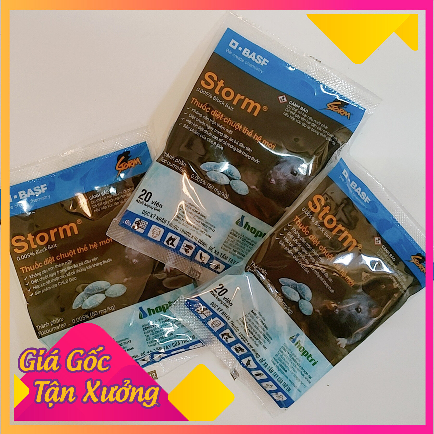 Thuốc diệt chuột sinh học Storm - Thuốc chuột Storm Chuột kẹo viên , bả chuột kẹo gói 20 viên SIÊU DIỆT CHUỘT