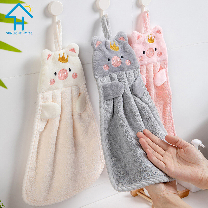 SUNLIGHT HOME Quick Dry Soft Hand Towel,Strong Absorbent Kitchen Towel,Coral Fleece Dish Towel Bathroom Towel ราคา 58 บาท*ส่งฟรี