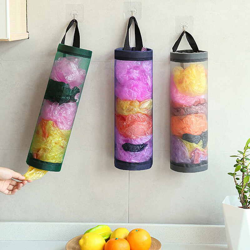 Nhà giá đựng túi tạp hóa gắn tường Giá treo túi nhựa quả treo lưu trữ Thùng rác túi đựng rác tiện lợi nhà bếp rác tổ chức