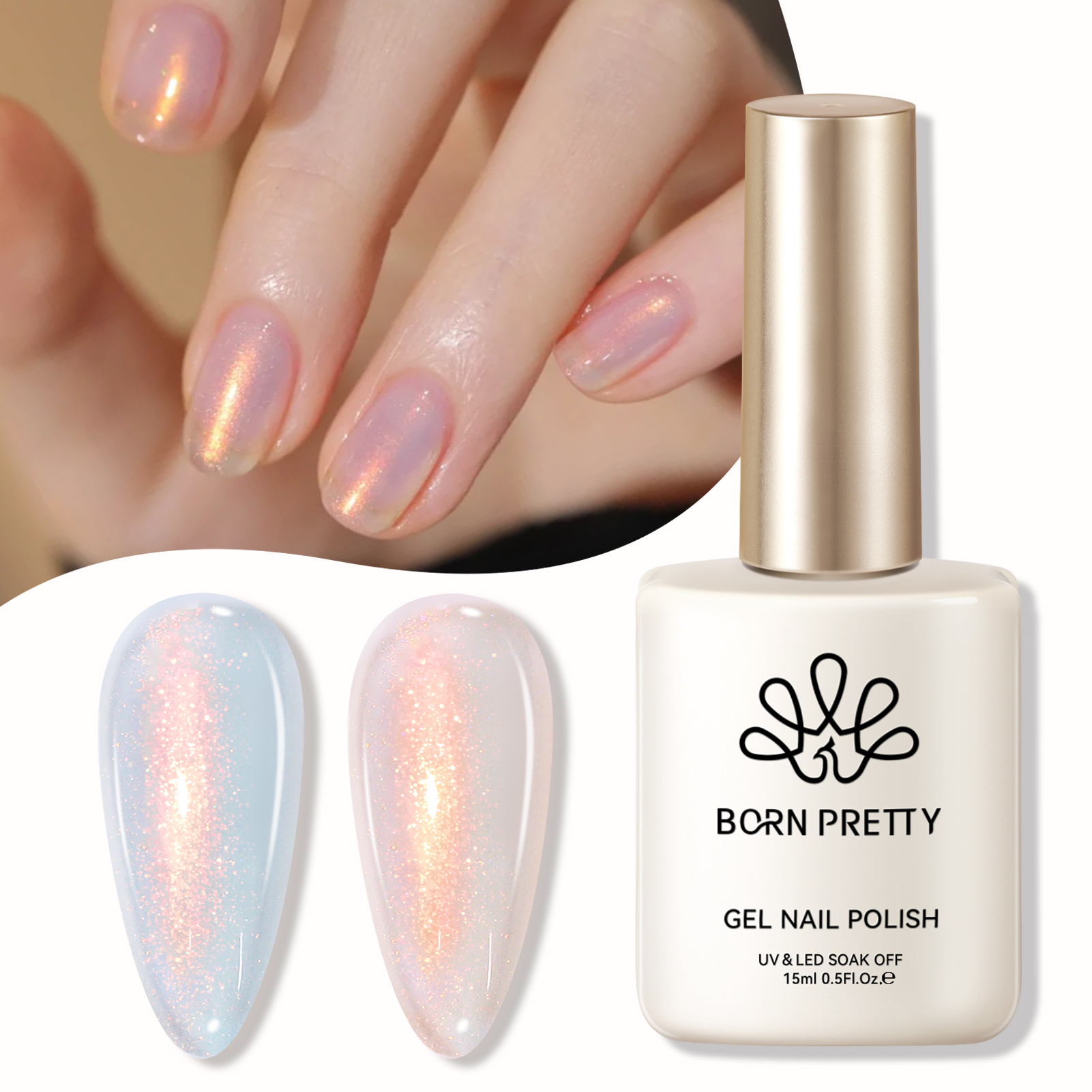 BORN PRETTY 15ml Aurora Gel ultra Shine Semi Permanent Soak Off UV LED Gel Polish Varnish ราคา 101 บาท*ส่งฟรี